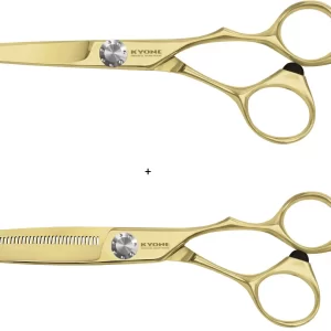 Kyone knipschaar 710Gold +  Kyone coupeschaar 710TGold set